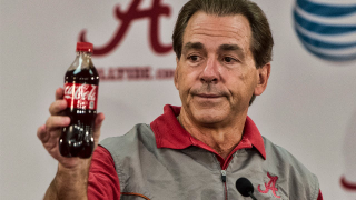 Nick Saban To Media: Talk To My Dang Soda Bottle